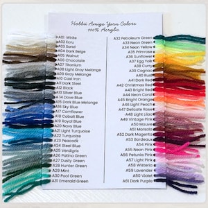 Hobbii Amigo Yarn Color Card – Laminated Color Chart with Yarn Tassels – Crochet & Knit Reference Tool for Crafters; Color Spectrum Guide
