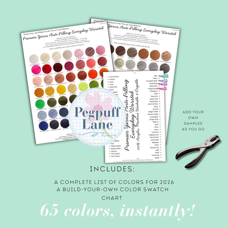 Premier Yarns Everyday Worsted Catona Color Reference Chart | Printable ...