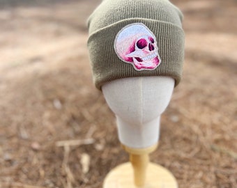 Pink skull Beanie