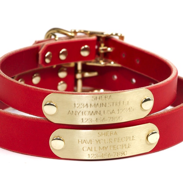 Leather Dog Collars Etsy