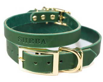 green leather collar