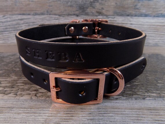 etsy leather dog collar