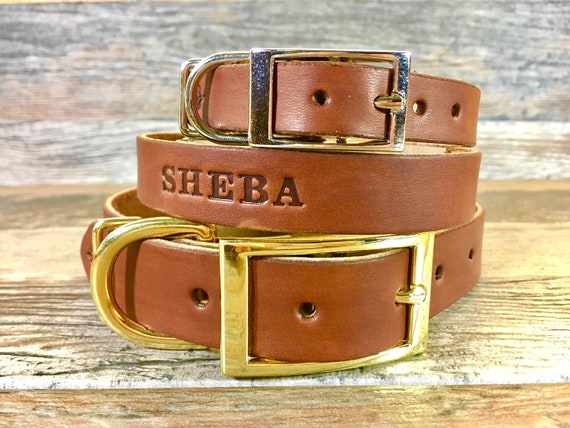 etsy leather dog collar