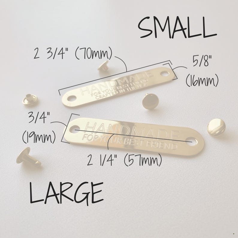 Engraved Solid Brass Dog Collar Nameplate: Silent Rivet-On ID Tag, Custom Engraved Pet Plate zdjęcie 2