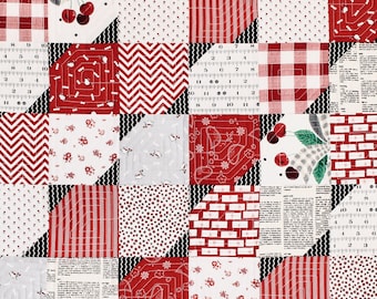 Cherry Baby Quilt Pattern: Beginner Scrap Quilt (Digital Download)