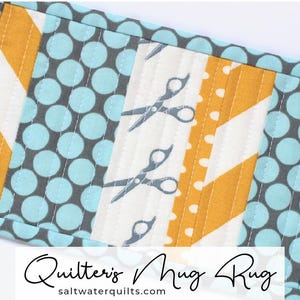 Mug Rugs Pattern, Instant Download PDF Pattern, Mug Rug Coaster, Mug Rug PDF Pattern, Small Quilt Project, Beginner Quilt Pattern