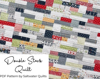 Double Stack Quilt Muster, PDF Quilt Muster, Sofort Download, Quilt Muster für Jelly Roll, Quilt Muster für Anfänger, PDF Anleitungen