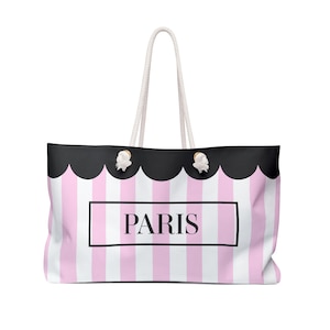 Reise-Einkaufstasche, Europa-Reise-Paris-Tasche, stilvolle Reisetasche, Paris-Themen-Gepäck, niedliches Handgepäck, Geschenk für sie, Strand-lachende Tasche