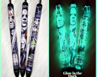 Horror Movie Glow In the Dark Villain Pens  #Jason #MichaelMyers #FreddyKrueger #epoxypen #pens #holiday #Fridaythe13th  #Halloween #Horror