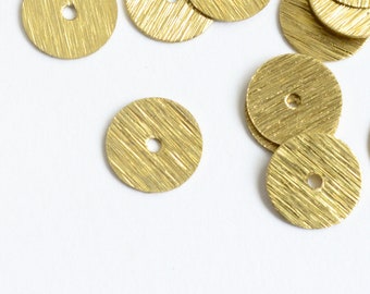 Brass Spacer Beads, Thin Gold Tone Metal Heishi Beads, 8mm - 25 pieces (F220)