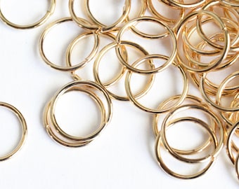 8mm Gold Jump Rings, Gold Finish - 100 pieces