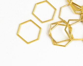 875 Platinum Tone 20mm x 17mm 10 pieces Hexagon Links
