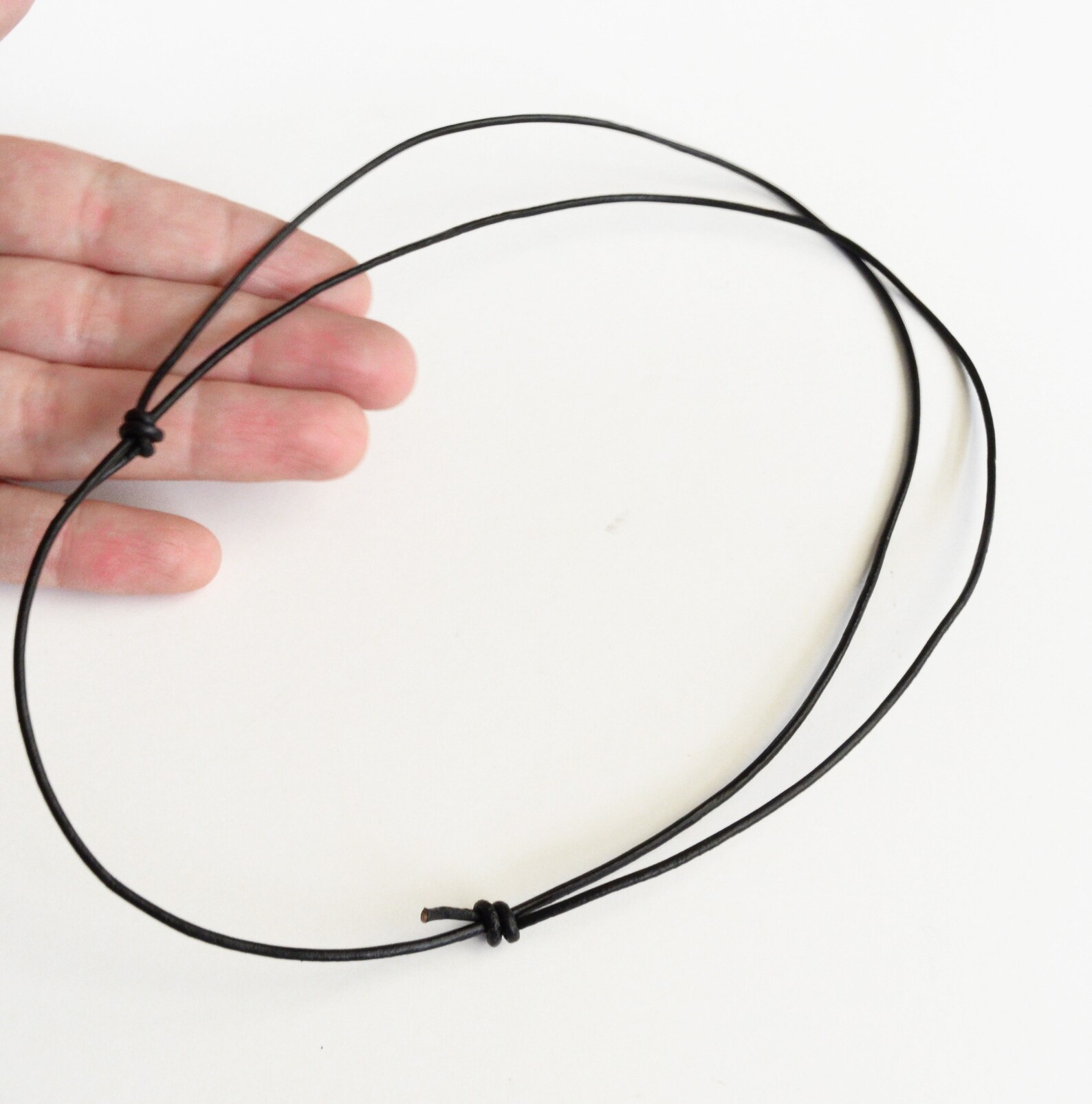 Cord Necklaces Adjustable Black Leather 2 pieces Etsy