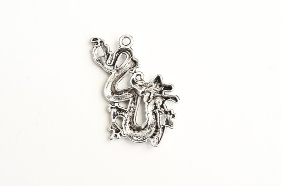 Special Offer - 2 Dragon Charms Antique Silver Tone DRAGON11