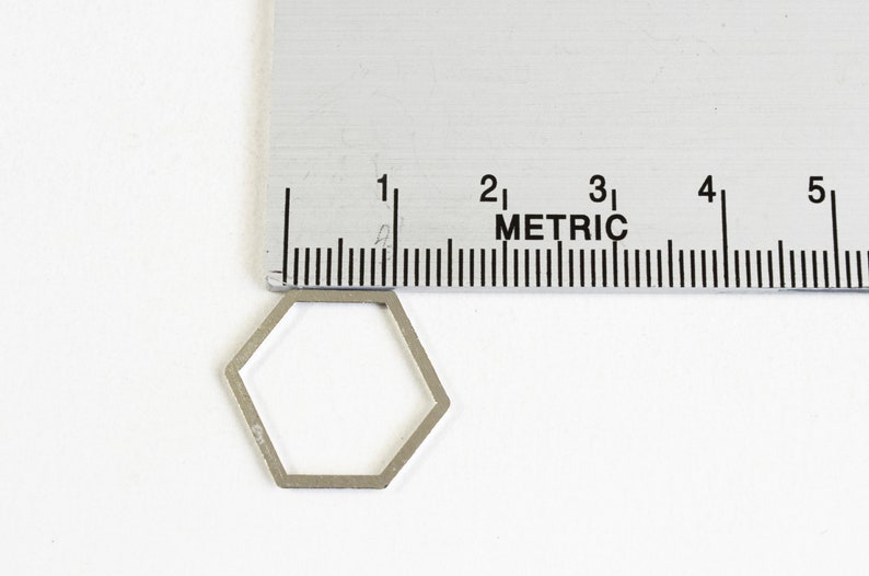 875 Platinum Tone 20mm x 17mm 10 pieces Hexagon Links