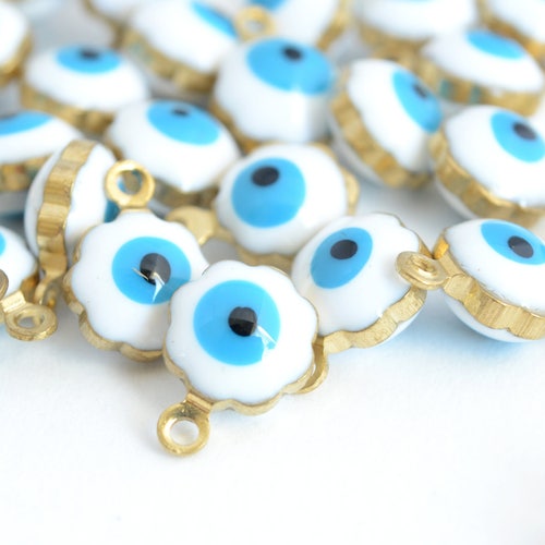 4pc Evil Eye Charms Good Luck Beads Evil Eye Beads Earring Etsy
