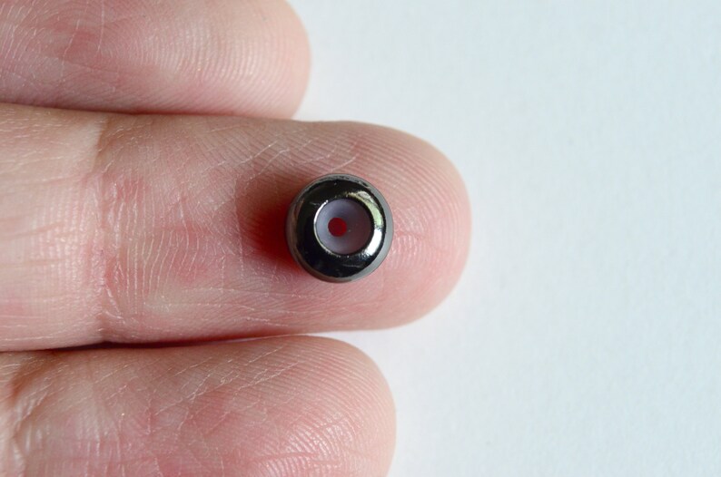 Round Clasp With Rubber Center Gun Metal Tone 7x4mm F119GM Slider Bead 4 pieces