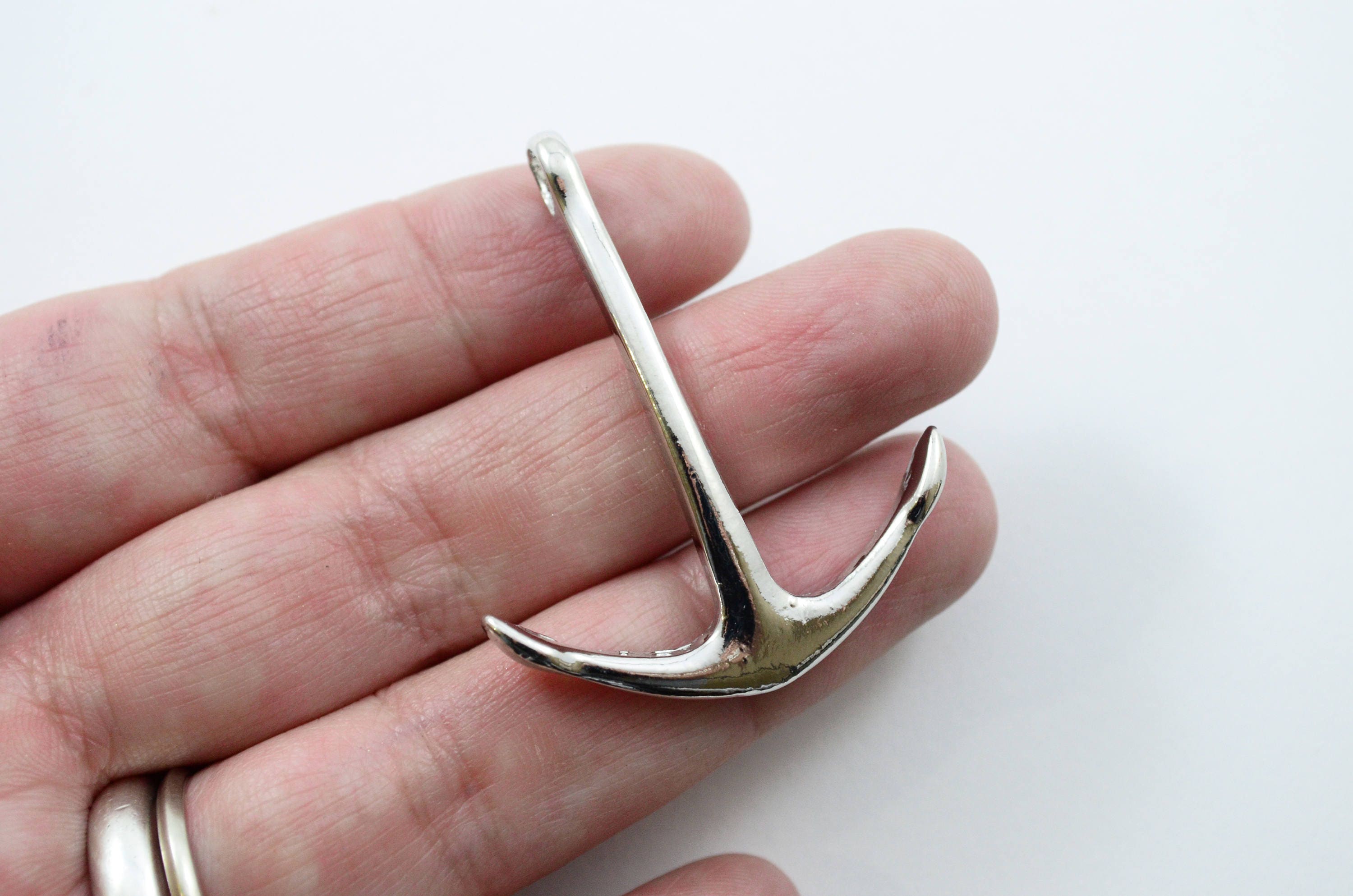 Silver Anchor Clasp Large Clasp Leather Or Paracord Bracelet Etsy