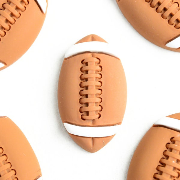 Football Cabochons, Resin Sports Cabochons, 24mm x 14mm - 5 pieces (1638)