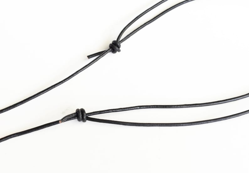 Cord Necklaces Adjustable Black Leather 2 pieces Etsy