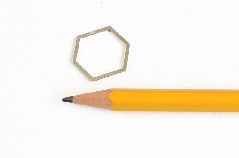 875 Platinum Tone 20mm x 17mm 10 pieces Hexagon Links