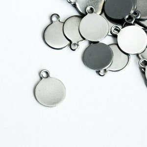 10 Round Stamping Blank Tags Stainless Steel 8mm - (SB017)