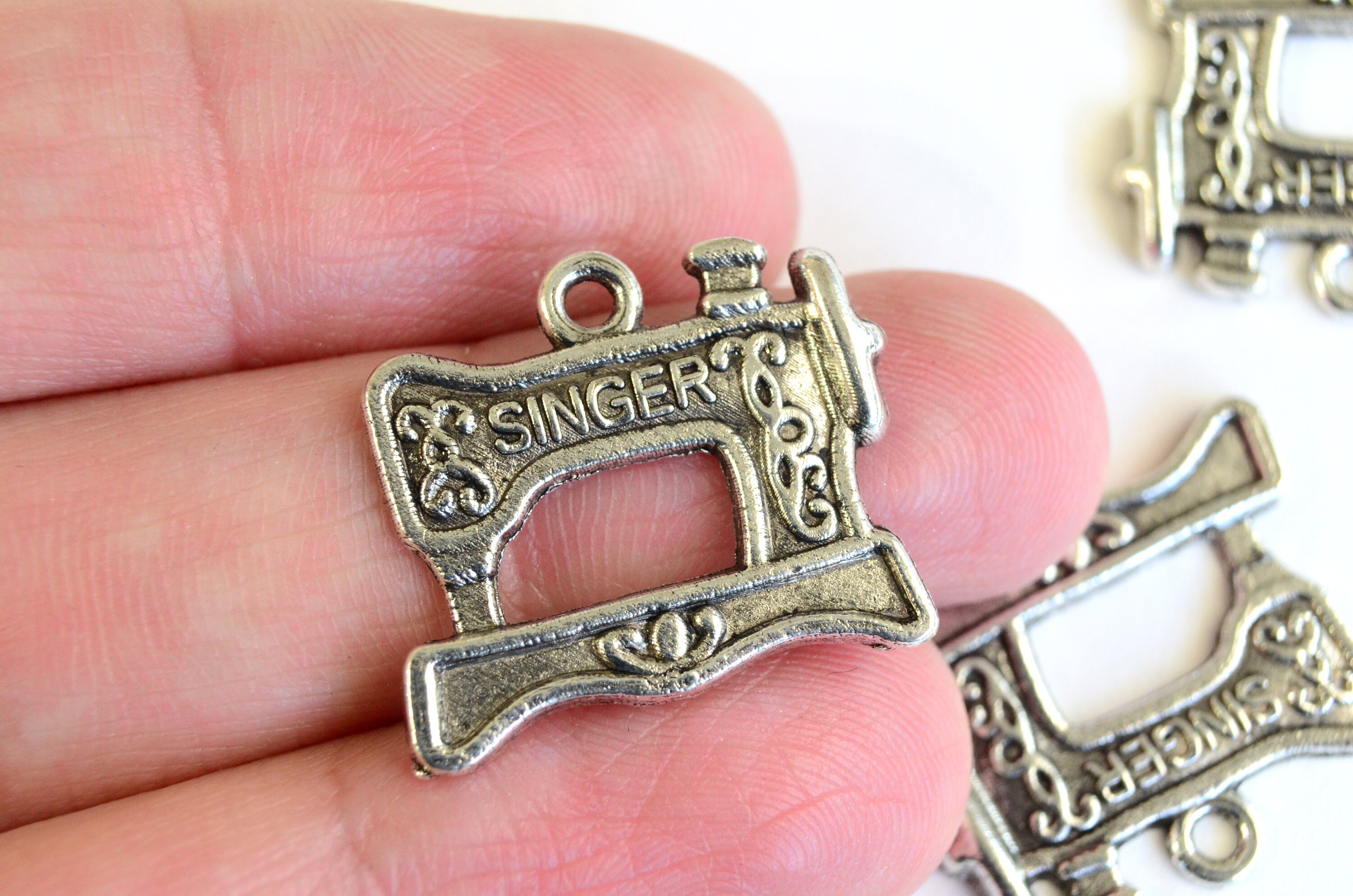 Sewing Machine Charms Antique Silver 18mm x 20mm 6 pieces Etsy