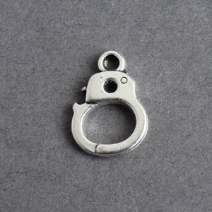 Handcuff Charms, Silver Tone, 14mm x 10mm - 10 pieces (1410)
