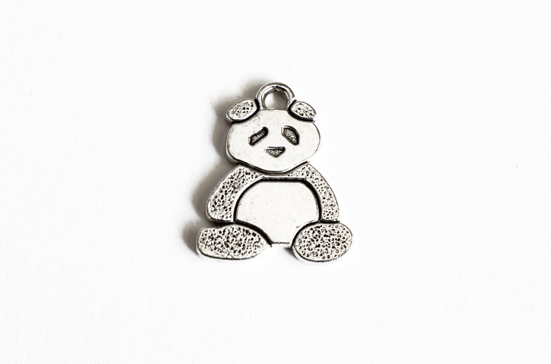 5 Panda Charms, Antique Silver Tone, 27mm X 21mm 841 Etsy