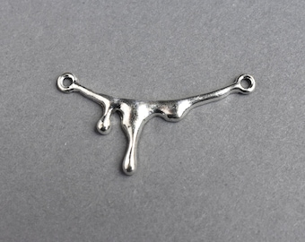 2 Dripping Blood Connector Charm, Vampire Pendant, 41x22mm (241)