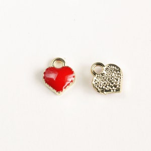 Tiny Red Heart Charms Enamel Over Gold Plating 10 Pieces 118GR - Etsy