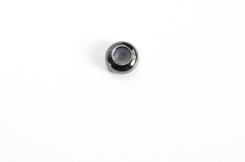 Round Clasp With Rubber Center Gun Metal Tone 7x4mm F119GM Slider Bead 4 pieces