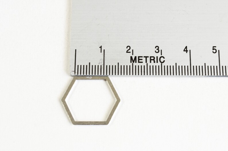 875 Platinum Tone 20mm x 17mm 10 pieces Hexagon Links