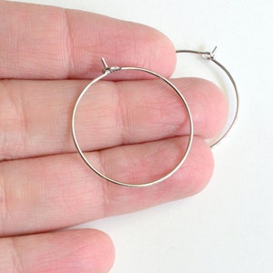 Hoop Ear Wires, Antique Silver Toned 25mm 20 pieces F085 image 2