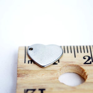 Silver Heart Stamping Blank Charms, Stainless Steel, 11 mm x 10 mm 10 pieces SB013 image 3