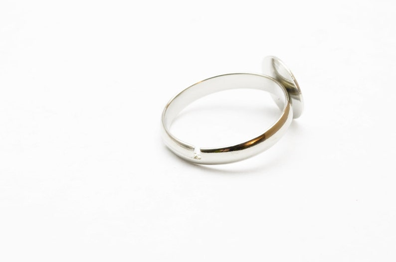 10 mm Pad Adjustable Ring FS-RING001 Silver Ring Blank 10 pieces