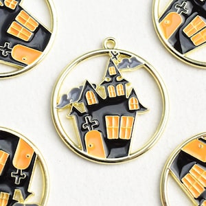 Haunted House Charm, Gold Tone, 24mm x 22mm (1726)