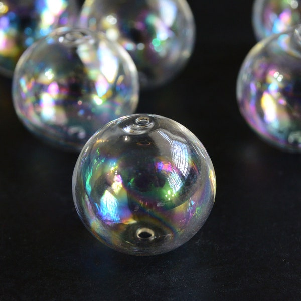 Mystic Glass Beads, Round Blown Glass, 16mm - 6 pieces (GB16)