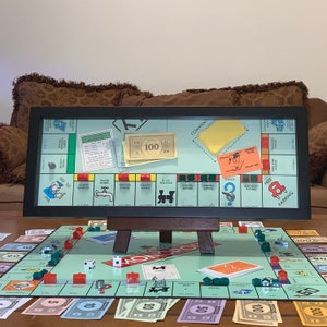Wide Monopoly Display Board Game Shadow Box Game Room Wall Art Custom Gift for Him and Her, Birthday Gift Gamer Decoration Personalized Gift