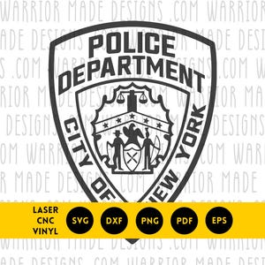 NYPD Patch svg png dxf pdf | New York Police Patch Vector | Cricut Laser CNC Cut File for Vinyl Decals, Engraving, Patriotic Projects