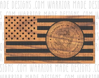United States Navy American Flag SVG - Glowforge ready, perfect for laser engraving and cnc machines