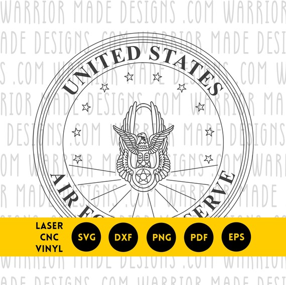 Air Force Reserve Seal svg png dxf pdf | USAF Reserve Emblem Vector | CNC Laser Cricut Cut File for Vinyl Decals, Military Signs, Engraving