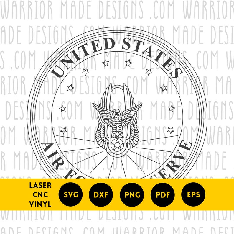 Air Force Reserve Seal svg png dxf pdf | USAF Reserve Emblem Vector | CNC Laser Cricut Cut File for Vinyl Decals, Military Signs, Engraving image 1