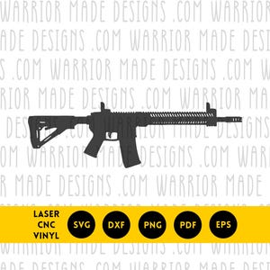 AR15 Rifle svg png dxf pdf | Tactical Gun Rights Vector | CNC Laser Cricut Cut File for Vinyl Decals, 2A Patriotic Signs, Engraving