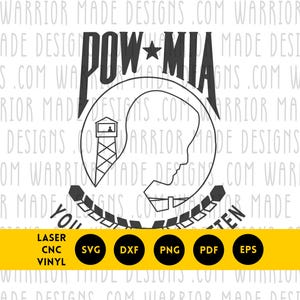 POW MIA Flag svg png dxf pdf Prisoner of War Missing in Action Vector  CNC Laser Cricut Cut File for Vinyl Decals Patriotic Signs Engraving