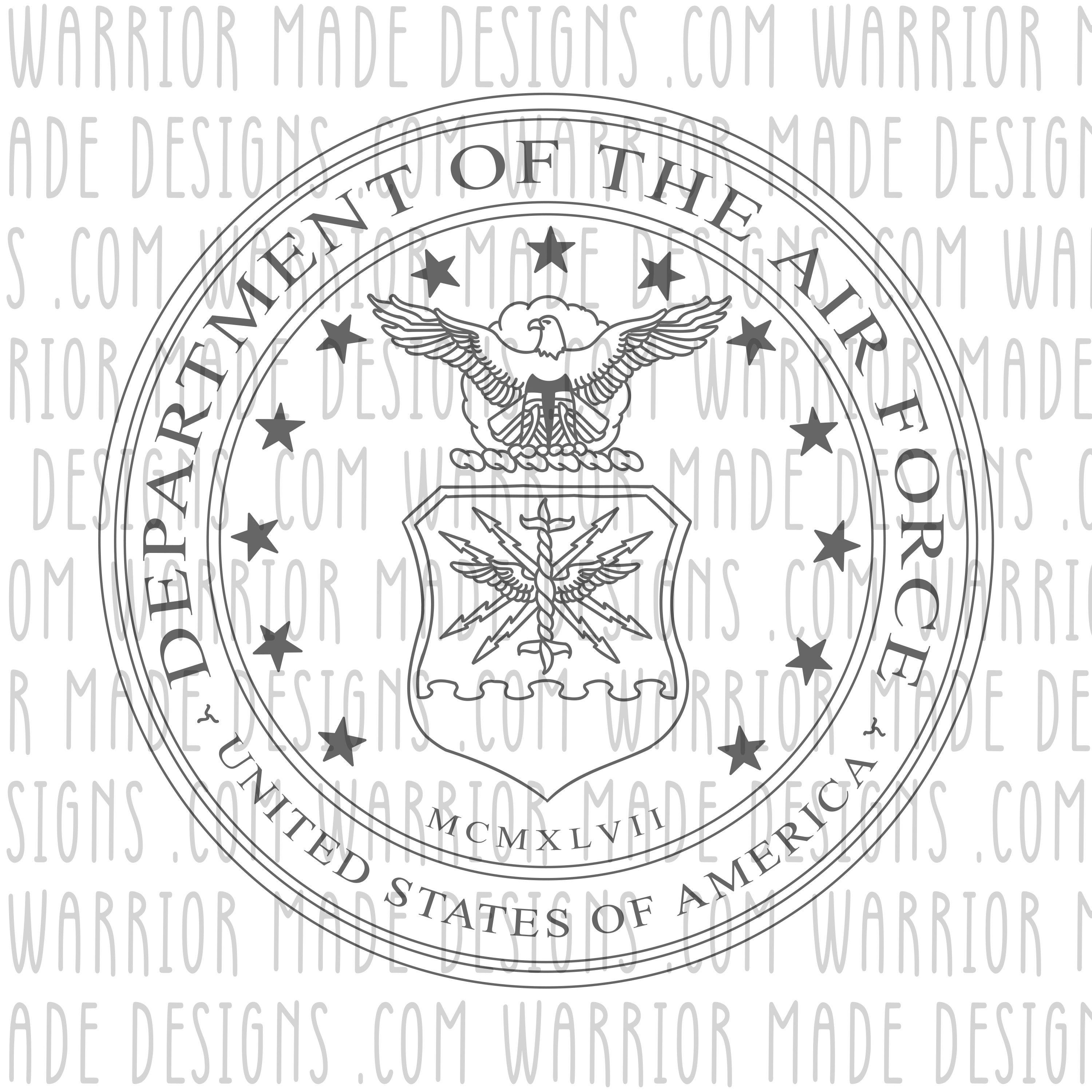 Air force seal black and white sales