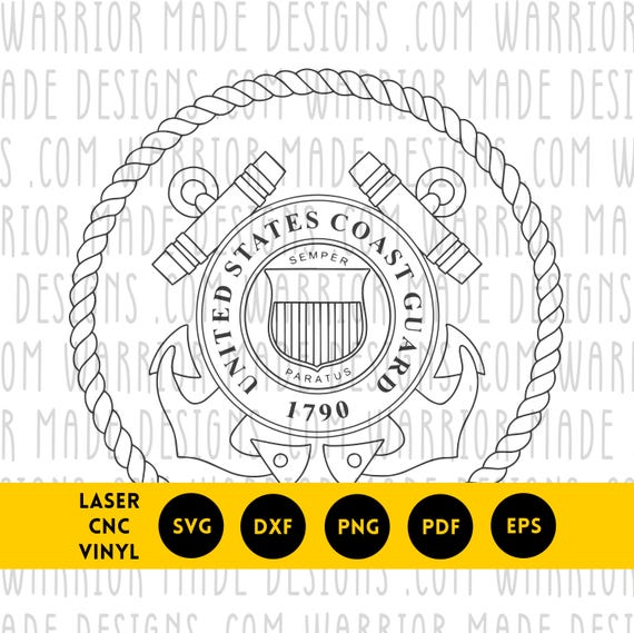 Coast Guard Seal svg png dxf pdf | USCG Emblem Vector | CNC Laser Cricut Cut File for Vinyl Decals Military Signs Engraving Retirement Gifts