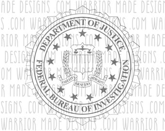 FBI (Federal Bureau of Investigation) seal SVG - Glowforge ready, perfect for laser engraving and cnc machines