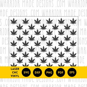 Marihuanablad Stars Union svg png dxf pdf | Cannabis Amerikaanse vlagvector | CNC-laser Cricut-bestand voor vinylstickers, gravure met 420 tekens