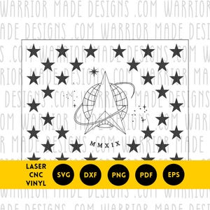 Space Force Union svg png dxf pdf Amerikaanse vlag met US Space Force embleem Vector CNC laser Cricut gesneden bestand voor vinyl stickers, borden gravure